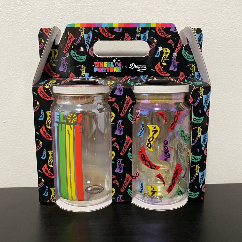 Wheel Of Fortune x Dragon Glassware 16oz Drinking Glasses No Straws Included NEW